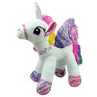 Cavalo Unicórnio Asas Branco Pelúcia 38 Cm Alt Fofinho - Fizzy Toys