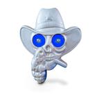 Caveira Cowboy Revolver Caminhão Olho De Led Azul 24v Az