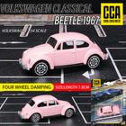 CCA - VW Beetle Fusca Modelo Metal Miniatura 1/64 Rosa