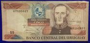 Cédula 5 Pesos Banco Central Del Uruguay Antigas Coleção