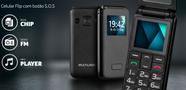 Celular Flip Vita Lite Dual Chip Rádio FM + MP3 + Bluetooth 2.1 Preto Multilaser - P9142