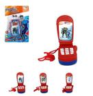 Celular musical infantil hero squad fone com luz a bateria na cartela wellkids - Campineira utilides