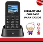 Celular Telefone Idoso Vita Com Base para Carregar 2 Chips Botão SOS de Emergência