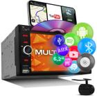 Central Multimídia Multilaser 2 Din Evolve P3321 6.2" Bluetooth Espelhamento Android DVD + Câmera Ré