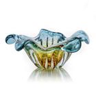 Centro De Mesa Cristal Murano Verde E Âmbar São Marcos 26Cm