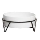 Centro de Mesa Decorativo em Cerâmica Home com Suporte G Branco