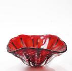 Centro De Mesa Em Cristal Murano Vermelho - São Marcos 36cm