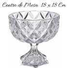 Centro De Mesa Fruteira Sobremesa Com Pé Deli Diamond Cristal 18x18cm Lyor