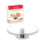 Centro de Mesa Giratório de Vidro Prato Decorativo 40Cm