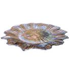 Centro de Mesa Vidro Flor Prata Furta Cor Luxo 33cm - Home Decor