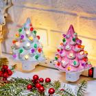 Ceramic Christmas Tree Night Light Brightown, 6 polegadas, pacote com 2