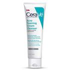 CeraVe Acne Espumaing Cream Cleanser Tratamento de Acne Lavagem Facial com 4% de Peróxido de Benzoílico, Ácido Hialurônico e Niacinamida Fórmula creme para espuma 5 Oz