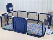 Cercadinho Chiqueirinho Playground Para Bebê - Retangular Azul