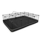 Cercado 90x120x30 Cm Preto com Teto Tela 2,5x15cm Bandeja Nylon Cinza