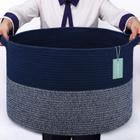 Cesta BOSROTY, corda de algodão extra grande 87L, azul marinho