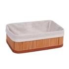 Cesta de Bambu Organizadora c/ Tecido Multiuso MEK 25x15x8cm