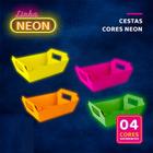 Cesta De Papel Neon - Cartão Cores C/10 Unidades - 18x12x5cm