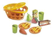 Cesta De Picnic Infantil Com Comidinhas De Brinquedo 15 Pçs