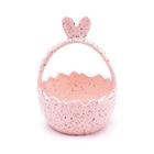 Cesta decorativa ceramica c/orelhas de coelho rosa - Cromus
