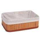 Cesta Decorativa de Bambu com Forro de Tecido - 25x15x8cm - 1 unidade - Rizzo