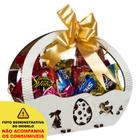 Cesta Mini Páscoa Mdf Branco Ifood Presente Chocolate Ovo