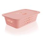 Cesta Organizadora M Baixa Com Tampa 3,3L Rosa Quartz - Ou