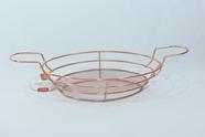 Cesta Oval Aramado com Alças em Inox Rose Gold