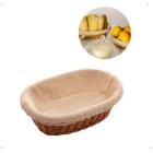 Cesta oval de rattan para pães c/forro em tecido 24cm - LYOR