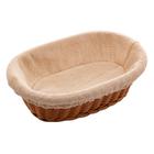 Cesta Oval de Rattan Plástico com Forro em Tecido 24x17x7cm Lyor