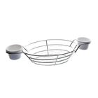 Cesta oval em inox com 2 molheiras Dynasty 34,5x15cm prata