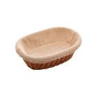 Cesta oval em rattan plástico com forro em tecido Lyor 24x17x7cm