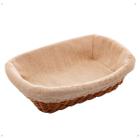 Cesta retangular rattan p/pão c/forro em tecido 24cm