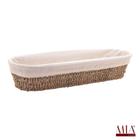 Cesta Retangular Sisal com Forro Tecido 43cm