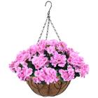 Cesta suspensa de flores artificiais ZFProcess Begonia Sil