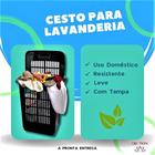 Cesto 60 Litros Preto Roupa Suja Limpa Organizador Multiuso