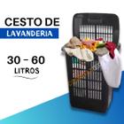 Cesto de Lavanderia Preto 30 ou 60 Litros - UNINJET