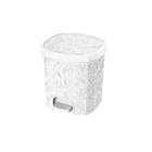 Cesto de Lixo Uninjet Renda Floral Pedal Branco 8 Litros