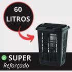 Cesto de Roupa Limpa ou Suja Lavanderia 60 Litros Preto - UNINJET