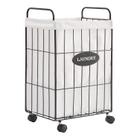 Cesto de Roupa Suja Mxfurhawa com Rodas e Forro - 60cm