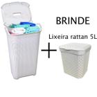 Cesto De Roupas Rattan 50L Basculada + Lixeira 5 Lts - Arqplast