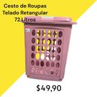 Cesto de Roupas Telado Retangular 72 Litros - AJA