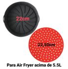 Cesto e Tapete de Silicone Redondo Forma para Air Fryer 22cm - Clink