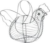 Cesto galinha porta ovos em metal mek