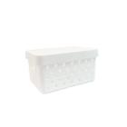 Cesto Multiuso com Tampa Branco 19x14x10 cm - Ideal para Organização - Paramount