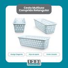 Cesto Multiuso Comprido Retangular Branco 28X11X8 Cm - 123 Organizei