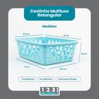 Cesto Multiuso Organizador Médio Azul 20x15,5x6,5Cm