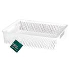 Cesto Organizador 39 X 27 X 7,5cm Decorativo - Branco - Paramount Plásticos