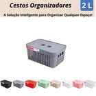 Cesto Organizador c/Tampa Rattan 2 litros Multiuso Ideal para armário e gavetas LP HOUSE