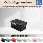 Cesto Organizador c/Tampa Rattan 2 litros Multiuso Ideal para armário e gavetas LP HOUSE