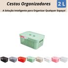 Cesto Organizador c/Tampa Rattan 2 litros Multiuso Ideal para armário e gavetas LP HOUSE